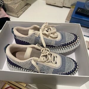 Chloe Blue and Cream Women's Sneakers